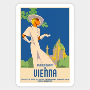 Spend Summer Days in Vienna Vintage Poster 1937 Sticker